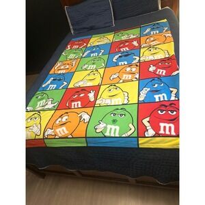 M&M's Candy Character Faces Fleece Throw Blanket Colorful Soft Cozy 2008 winter